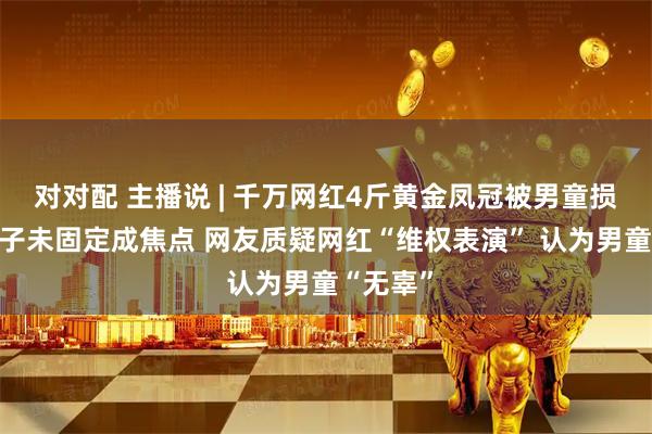 对对配 主播说 | 千万网红4斤黄金凤冠被男童损毁： 罩子未固定成焦点 网友质疑网红“维权表演” 认为男童“无辜”
